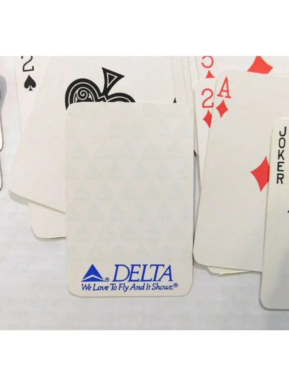 Delta Airlines Branded Playing Cards White Widget Boxed Deck Plastic Coated